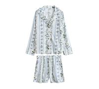 Next Pyjama crème / bleu pastel / vert foncé, Taille XXL