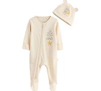 Next Pyjama 'I'm New Here' bleu pastel / jaune d'or / gris / blanc cassé, Taille 50