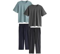 Next Pyjama long anthracite / gris foncé / jade / sapin, Taille L