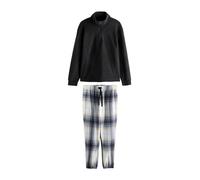 Next Pyjama long beige / bleu nuit / gris basalte / blanc, Taille L