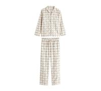 Next Pyjama long beige / crème / vert foncé, Taille S