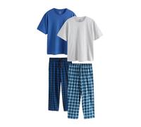 Next Pyjama long bleu marine / bleu clair / bleu foncé / gris clair, Taille 4XL