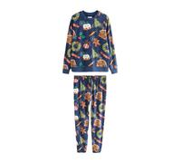 Next Pyjama long bleu marine / caramel / kiwi / blanc, Taille S