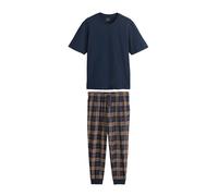 Next Pyjama long bleu marine / marron / blanc, Taille M