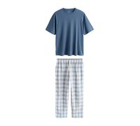Next Pyjama long 'Eid Check' opal / blanc, Taille XL