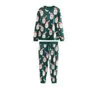 Next Pyjama long émeraude / rouge / noir / blanc, Taille S