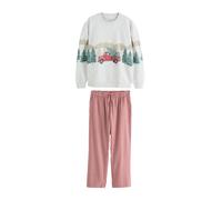 Next Pyjama long gris clair / sapin / rouge / blanc, Taille XL
