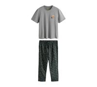 Next Pyjama long 'Guinness' bleu cyan / jaune pastel / gris / anthracite, Taille XXL
