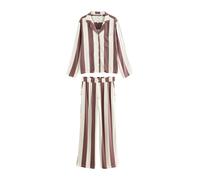 Next Pyjama marron / blanc, Taille 6XL