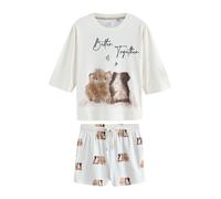 Next Pyjama marron / brun foncé / blanc, Taille L