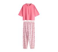 Next Pyjama rosé / rouge clair / noir, Taille 4XL-5XL