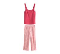 Next Red Rib Vest Heart Pyjamas