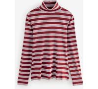 Next Red Berry/White Ecru Long Sleeve Ribbed Roll Neck Top