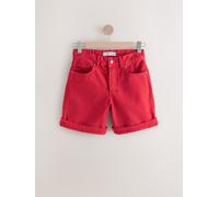 Next Red Bleach Relaxed Turn Up 100% Cotton Denim Shorts Red 8
