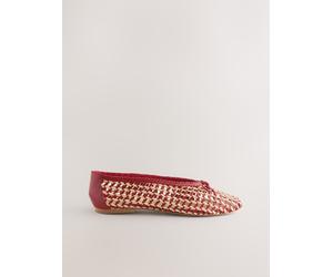 Next Red/Cream Forever Comfort Raffia Bow Ballet Shoes Red/Cream EU 40 (UK 6.5)
