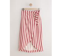 Next Red/Ecru Stripe Wrap Midi Skirt with Linen Red/Ecru EU 52 (UK 24)