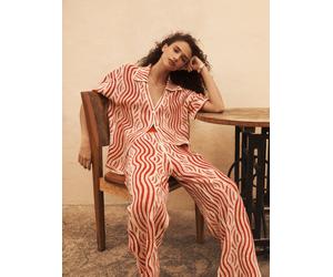 Next Red Ecru Wave Crochet Trousers