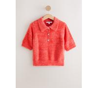Next Red Gem Button Short Sleeve Knitted Polo Jumper