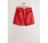 Next Red Hourglass Relaxed Turn up Denim 100% Cotton Shorts Red EU 52 (UK 24)