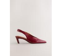Next Red Leather Pointed Toe Slingback Heels Red EU 37 (UK 4)
