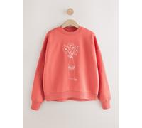 Next Red Official Coca Cola License Embroidered Flower Vase Coke Bottle Graphic Relaxed Fit Crew Neck Sweatshirt