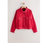 Next Red Oversized Relaxed Fit Denim Trucker Jacket