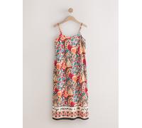 Next Red Palm Print Midi Slip Summer Dress Red Palm Print EU 42 (UK 14)