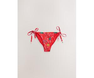 Next Red Pique Christmas Tie Side Bikini Bottoms