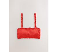Next Red Shirred Bandeau Bikini Top