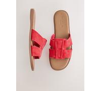 Next Red Standard/Wide Fit Slot Mule Sandals