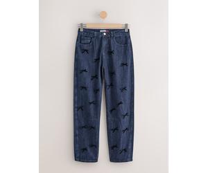 Next Rinse Blue Bow Embellished Barrel Leg Jeans
