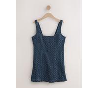 Next Rinse Blue Embellished Denim Mini Dress Rinse Blue EU 42 (UK 14)