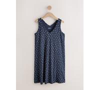 Next Robe ample sans manches à col en V Bleu marine/blanc à pois XXL Regular (EU 52-54)