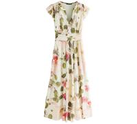 Next Robe beige clair / vert / bordeaux / noir, Taille 40