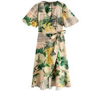 Next Robe beige / jaune / vert / pêche, Taille 42