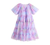 Next Robe bleu clair / vert clair / lavande / orchidée, Taille 146