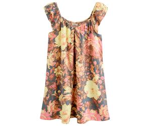 Next Robe bleu marine / jaune clair / orange / rose, Taille 50