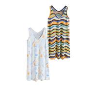 Next Robe bleu / marron / orange / blanc, Taille 48-50