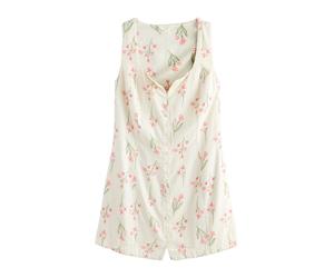 Next Robe chamois / vert / rose foncé / blanc, Taille 42