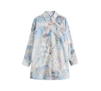 Next Robe-chemise bleu / bleu clair / marron / blanc cassé, Taille 42