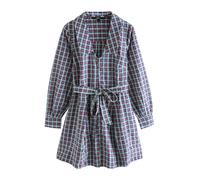 Next Robe-chemise bleu clair / bleu foncé / rouge, Taille 40