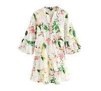 Next Robe-chemise jaune / vert foncé / rose / pitaya, Taille 42