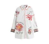 Next Robe-chemise vert clair / orange foncé / rouge vif / blanc, Taille 46