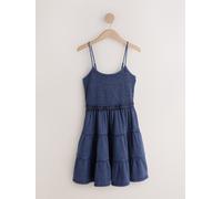 Next Robe courte à bretelles et volants bleu FR 38 (EU 36)