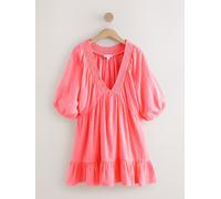 Next Robe courte à col en V et manches bouffantes Rose FR 42 (EU 40)