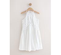 next Robe courte à col montant ornée de miroirs brodés pâle FR 44 Tall (EU 42 T)