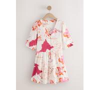 Next Robe courte à manches courtes boutonnée à volants en lin Rose FR 42 (EU 40)