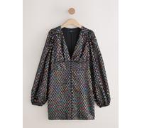 Next Robe courte à taille en tissu Tinsel Noir 46tall