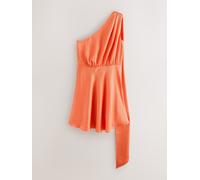 next Robe courte asymétrique en satin texturé à une épaule orange FR 48 (EU 46)