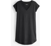 Next Robe courte en coton à manches courtes et col en V Noir XXL Regular (FR 54-56)
